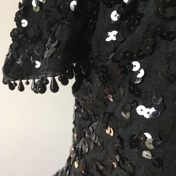 David Rose Sequin Black Dress - Picture 4 of 9